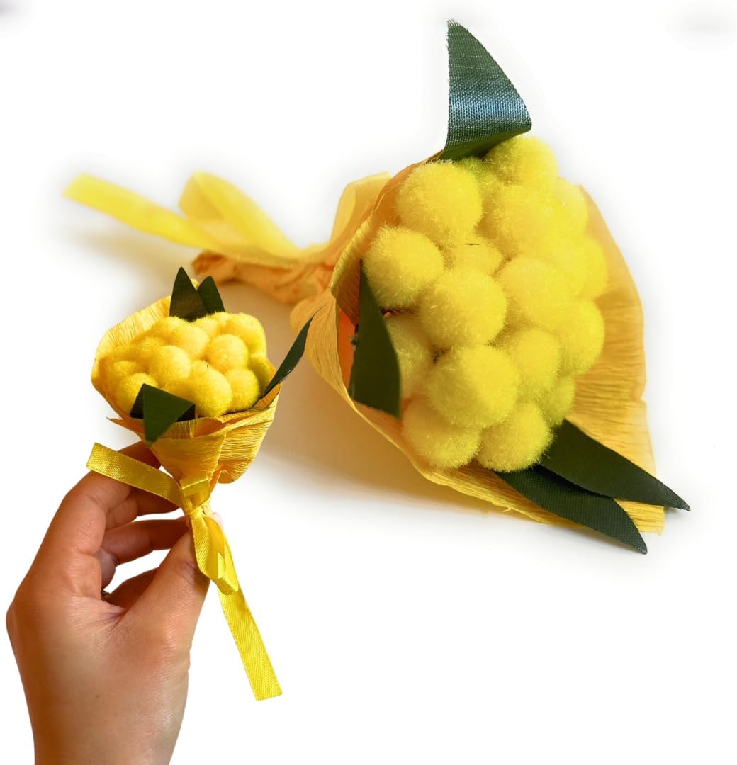 Idea Regalo Fidanzata e Fidanzato - Peluche Elefante 15cm + 37,5gr Baci Perugina + Rosa Rossa + Bouquet di Mimosa - Regalo Uomo|Donna