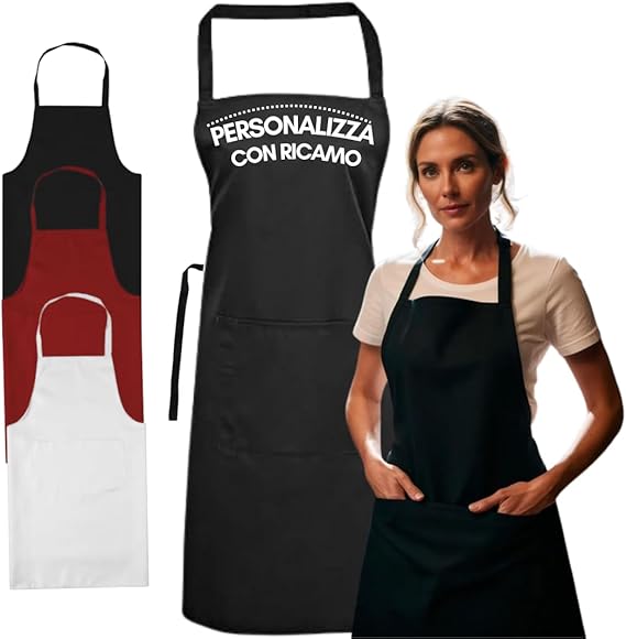 Personalized Kitchen Apron with Embroidery - Customizable Waiter Apron
