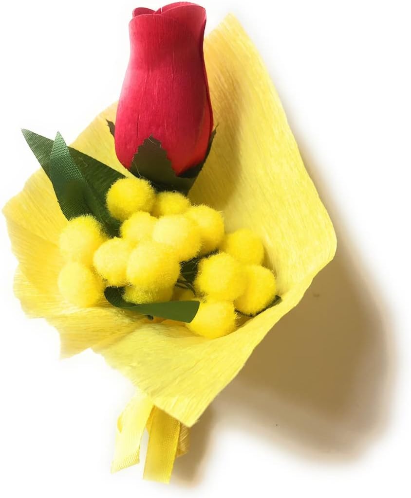 Baci Perugina Regalo Donna - Baci Perugina Classico 37,5gr + Bouquet Mimosa Finta + Bocciolo Rosa Rossa - Regalo Mamma|Amica|Nonna