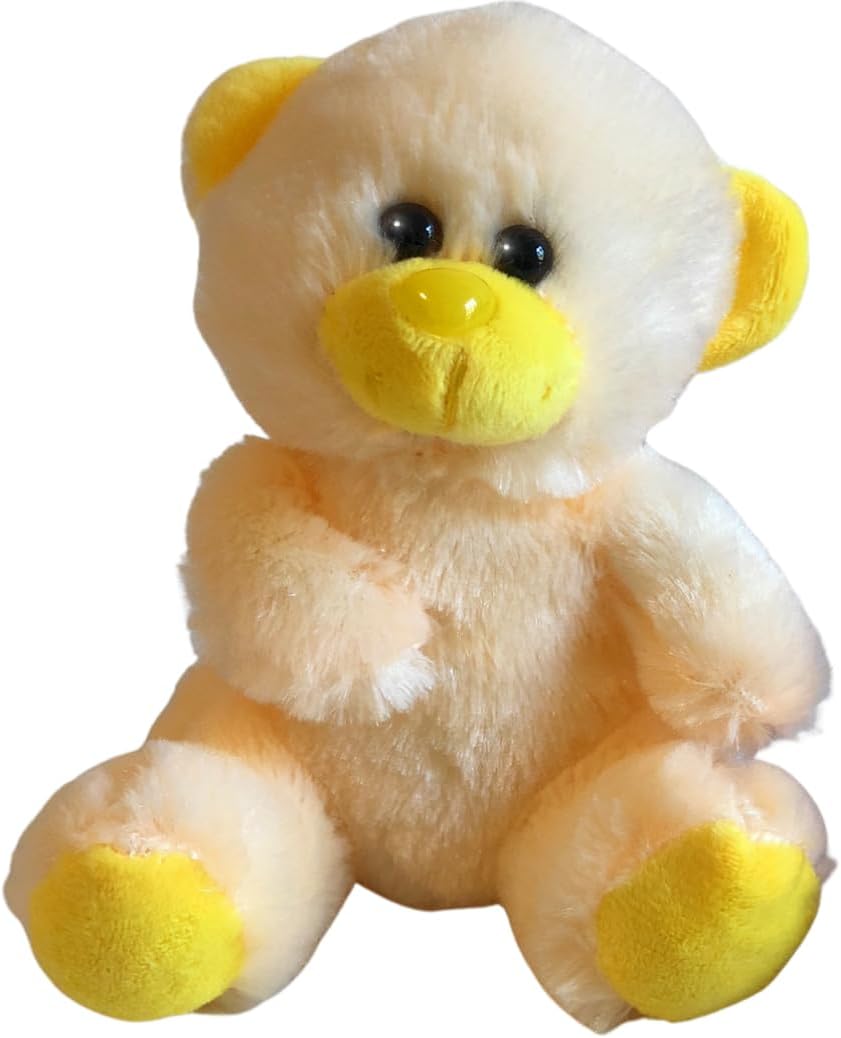 Idea Regalo Maestre - Peluche "Occhi Dolci" Giallo Vivace 16cm + 37,5gr Baci Perugina + Rosa Rossa- Regalo Uomo e Donna