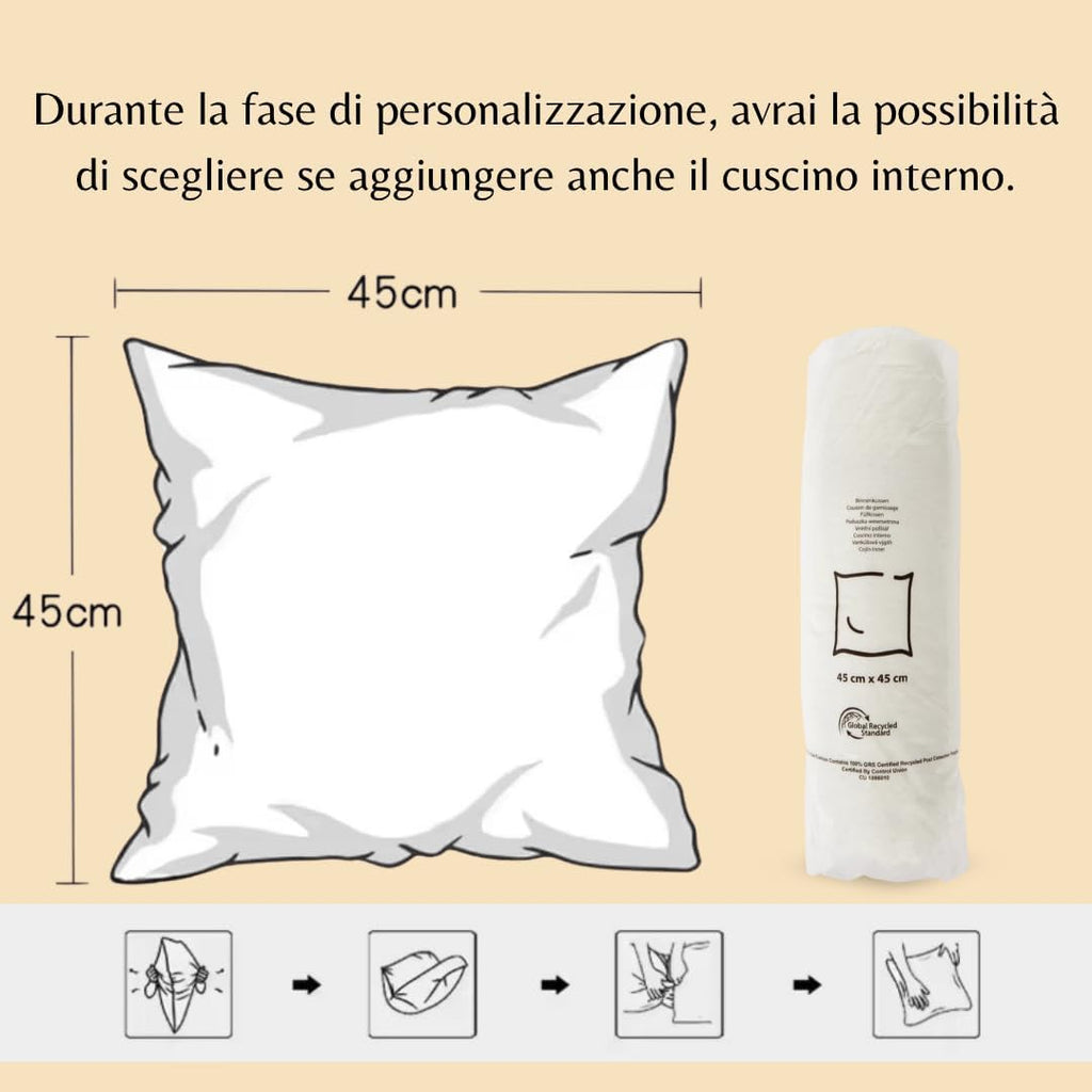 20Tipici®" - Federa Cuscino Personalizzato con Nome/Scritta Ricamo - 1 Fodera Personalizzabile Poliestere Simil Velluto 45x45cm - Regalo Uomo Donna