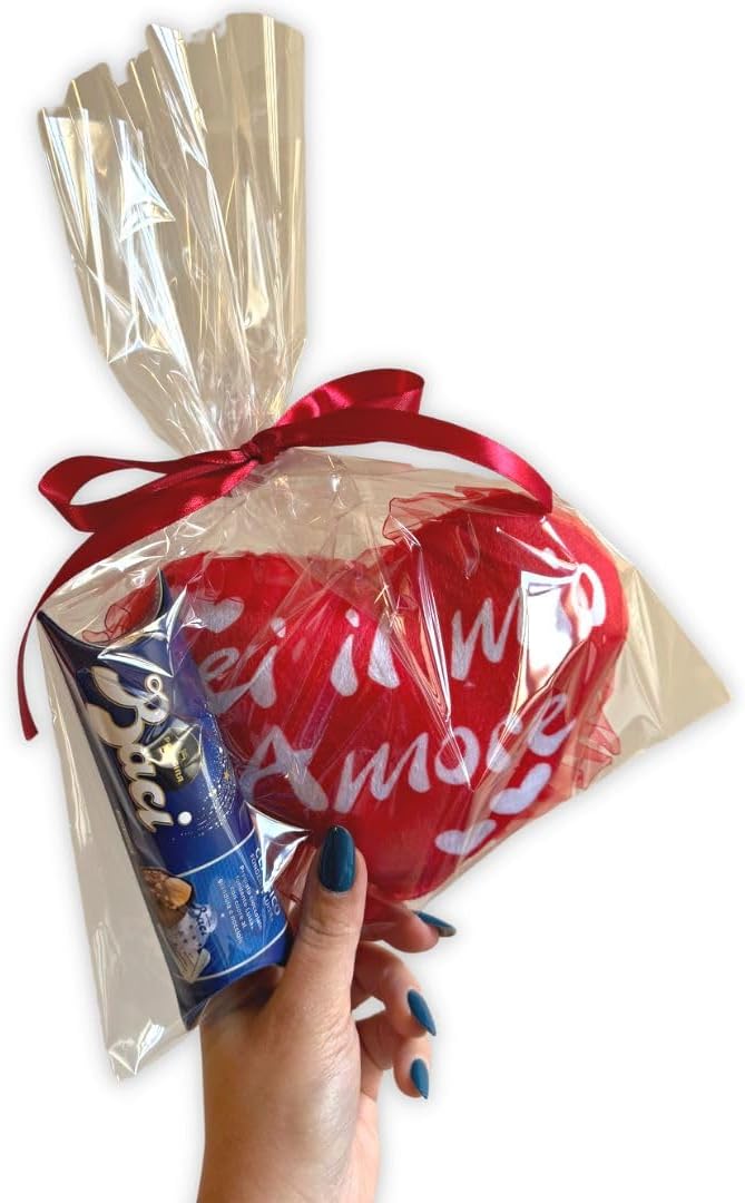 Baci Perugina Regalo Fidanzata - Fidanzato - Cuscino a Cuore Personalizzato con Scritta "Sei il mio amore" + 37,5gr Cioccolatini Baci Perugina - Regalo Uomo|Donna