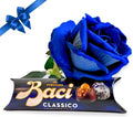 NARAMAKI Baci Perugina Regalo Festa della Mamma 2025 - Bouquet con Baci Perugina 37,5g + Rosa Eterna Blu Velluto a Gambo Lungo