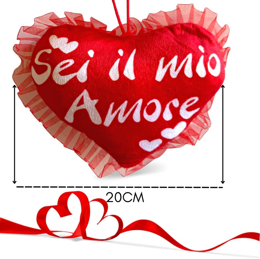 Baci Perugina Regalo Fidanzata - Fidanzato - Cuscino a Cuore Personalizzato con Scritta "Sei il mio amore" + 37,5gr Cioccolatini Baci Perugina - Regalo Uomo|Donna
