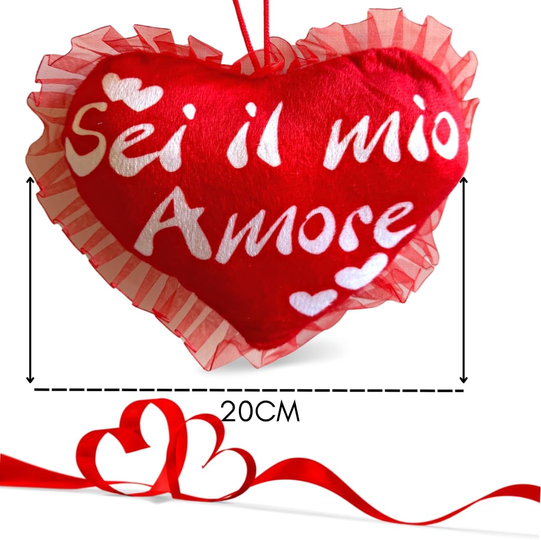 Baci Perugina Regalo Fidanzata - Fidanzato - Cuscino a Cuore Personalizzato con Scritta "Sei il mio amore" + 37,5gr Cioccolatini Baci Perugina - Regalo Uomo|Donna