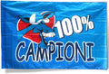 NARAMAKI Bandiera Napoli 100% Campioni - Bandiera 90x140 cm - con Passante per Asta