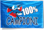 NARAMAKI Bandiera Napoli 100% Campioni - Bandiera 90x140 cm - con Passante per Asta