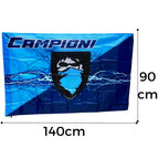Bandiera 90x140cm 100% Poliestere Tifo- Azzurri Campioni Scudetto Napoli
