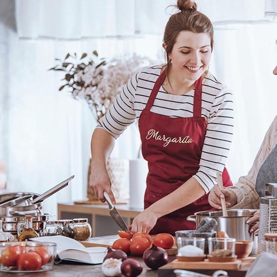 Personalized Kitchen Apron with Embroidery - Customizable Waiter Apron