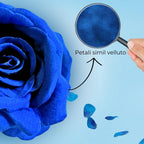 NARAMAKI Baci Perugina Regalo Festa della Mamma 2025 - Bouquet con Baci Perugina 37,5g + Rosa Eterna Blu Velluto a Gambo Lungo