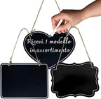 Lavagna Appendibile In Legno Con Gessetto + Mimosa Finta Artificiale + 1 Gessetto Bianco - Idea Regalo Festa della Mamma 2025