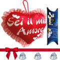 Baci Perugina Regalo Fidanzata - Fidanzato - Cuscino a Cuore Personalizzato con Scritta "Sei il mio amore" + 37,5gr Cioccolatini Baci Perugina - Regalo Uomo|Donna