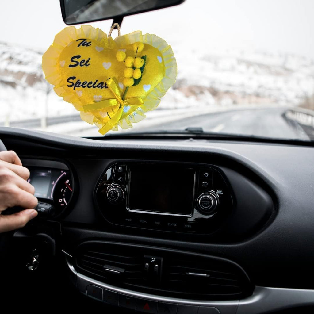 NARAMAKI® Idea Regalo Maestre - Cuscino a Cuore Giallo Appendibile con Scritta Tu Sei Speciale 20cm - Confezione Regalo Donna|Amica|Uomo