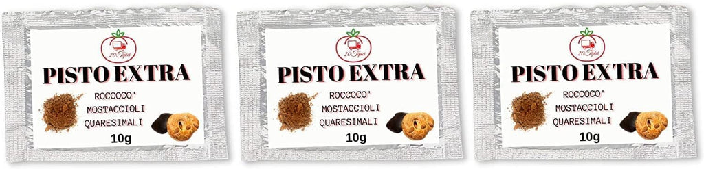 Pisto Extra per Roccocò E Mostaccioli 3x10g - Prodotto Artigianale Di Qualità Extra - 3 Bustine da 10g Ciascuna - Ideale per Dolci Natalizi &amp; Pasquali - "Tour Italia 20Tipici"