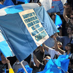 NARAMAKI Bandiera del Napoli 90x150con Passante per Asta - Ideale per Tifoseria di Calcio (Bandiera con Te)