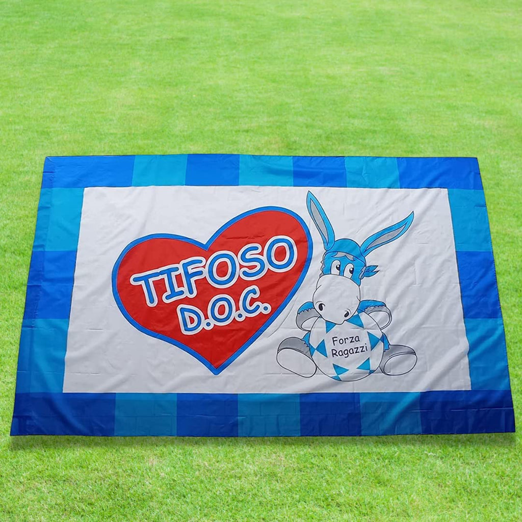 NARAMAKI Bandiera Napoli Forza Ragazzi Tifoso Doc - 90x140cm - Bandiera con Passante per Asta