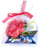 NARAMAKI® Idea Regalo Festa della Mamma 2025 - Baci Perugina Classico 37,5gr + Rosa Rossa Artificiale