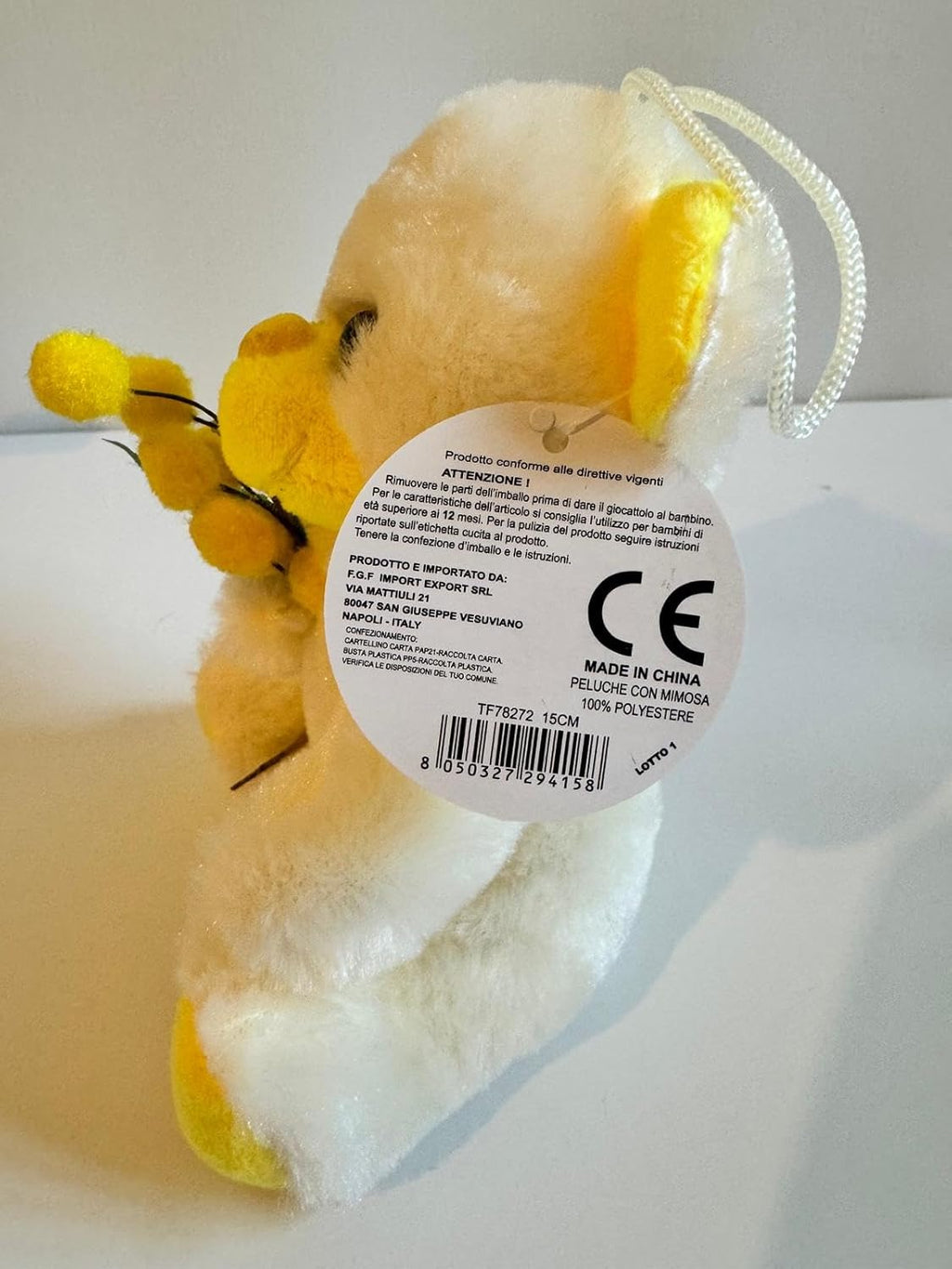 NARAMAKI Idea Regalo- Peluche Mimosa 16cm + Baci Perugina 37,5gr + Rami Mimose - Regalo per Lei (PELUCHE + MIMOSE)