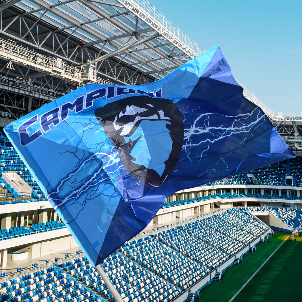 Bandiera 90x140cm 100% Poliestere Tifo- Azzurri Campioni Scudetto Napoli