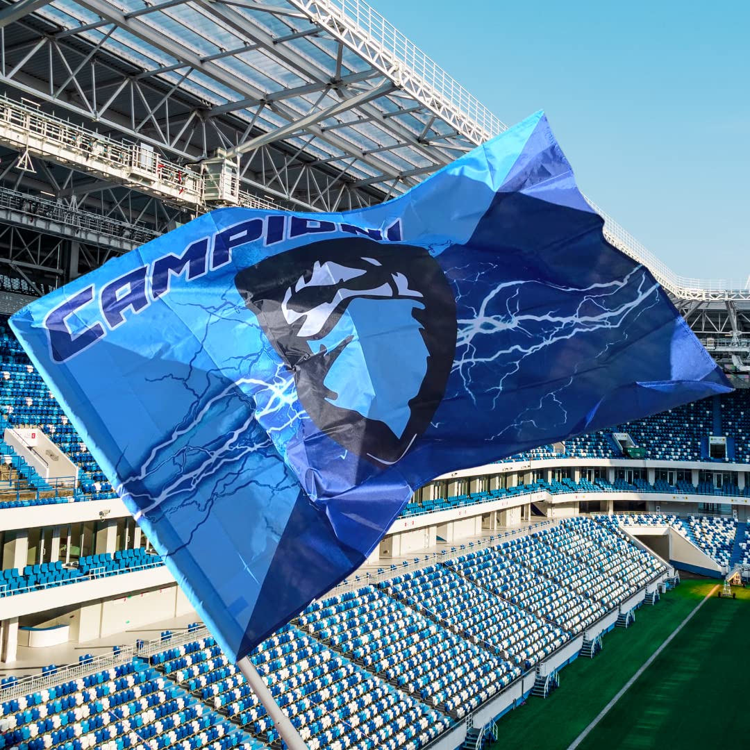 Bandiera 90x140cm 100% Poliestere Tifo- Azzurri Campioni Scudetto Napoli